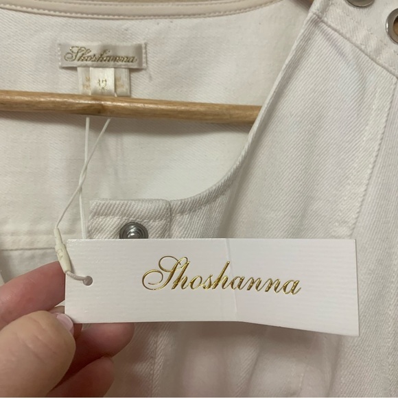 Shoshanna Anya Sleeveless Flounce Cotton Belted Mini Dress White Size 12 NWT New - Picture 8 of 16